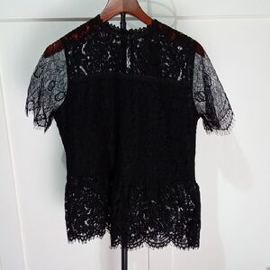 Notebuk NWT Chic Black Lace Blouse Size L